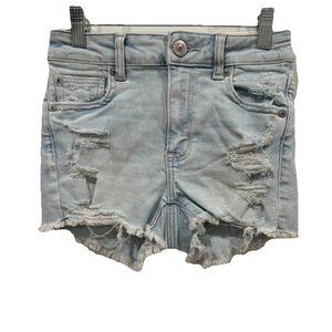 Women’s American‎ Eagle Denim Shorts Size 00 Distressed NWT Mini Blue